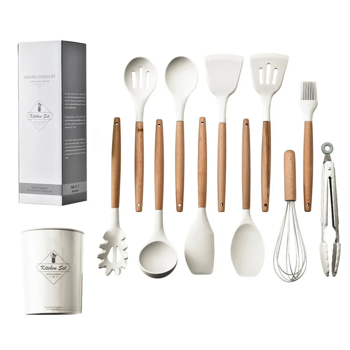 Conjunto de 12PCS de Silicone Cozinha Utensílios