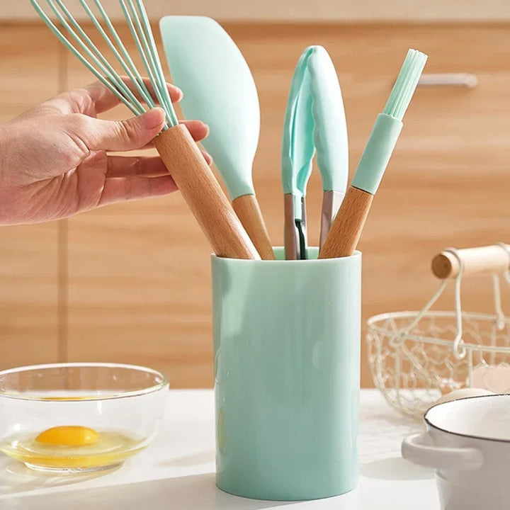 Conjunto de 12PCS de Silicone Cozinha Utensílios